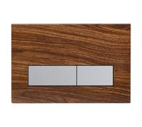 Mendorio Placa de Descarga para Inodoro, Compatible con Geberit Sigma20, UP300 y UP320, Doble Descarga con Regulador y Panel Fijo, Dimensiones 246 x 164 mm (Acabado madera-M10 & Cromado Botón)