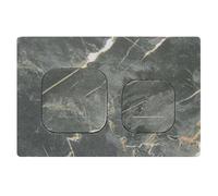 Mendorio Placa de Descarga para Inodoro, Compatible con Geberit Sigma20, UP300 y UP320, Doble Descarga con Regulador y Panel Fijo, Dimensiones 246 x 164 mm (Gris oscuro-Y10-B)