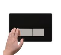 Mendorio Placa de Descarga WC, compatible con Geberit, Sigma, UP300 y UP320, equipada con kit de palanca de descarga y marco de instalación, dimensiones de la placa250×170mm,material acrílico.（Negro）