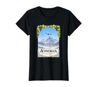 Mendoza Argentina: Cóndor sobre el Monte Aconcagua Camiseta gráfica económica, Mujer, Negro, M