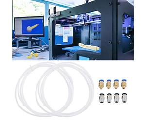 MENDUNER 2 Tubos de PTFE de 3.3 Ft con 4 Accesorios Rápidos PC4-M6 y 4 PC4-M10 para Impresoras 3D de 1,75 Mm, Tubo Bowden de Mm de Diámetro Exterior y 2 de Diámetro Interior, Accesorios Neumáticos