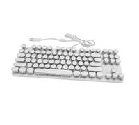 MENDUNER 4 Colores 87 Tecla de Teclado Teclado con Cable, Plug and Play, Lighting Dinámico RGB, Resistencia a Derrames, Barra Espacial Curva, Compatible con PC, Computadora Portátil (White)