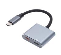 MENDUNER Adaptador de Carga Convertidor de Gafas AR Adaptador de Gafas USB C a AR, Puerto Dual 4K 60 Hz con Carga Rápida para XREAL Air 2 Pro RayNeo Pro ARI Switch Steam Deck ROG Ally