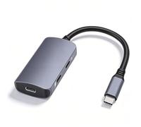 MENDUNER Adaptador de Gafas USB C a AR, PD 100W Carga Rápida 4K 60Hz Puertos USB C Duales Plug and Play, Transmisión de Video Estable Carcasa de Aleación de Aluminio, XREAL 2 2 Pro One