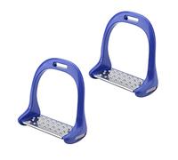 MENDUNER Almohadillas de Estribo Antideslizantes de Acero Inoxidable | Estribos Ecuestres de Aluminio de Alta Resistencia de 1220 G para Silla de Montar a Caballo (Blue)