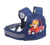 MENDUNER Arnés de Motocicleta Ajustable para Niños | Cinturón de Seguridad Reflectante para Viajar en el Asiento Trasero con Malla Transpirable ((pequeño león) azul marino profundo)