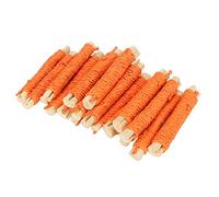 MENDUNER Bocadillos Molares de Conejo Saludables, 20 Piezas de Palitos de Molienda de Dientes de bambú Dulce para Hámster, Alivia el Aburrimiento (Orange)