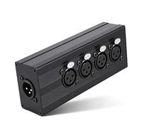 MENDUNER Caja Divisora XLR 1x4, Convertidor Balanceado XLR de 4 Vías de Aleación de Aluminio con Contactos Chapados en Oro, Micrófono Mezclador, PA, Actuación en en Escenario