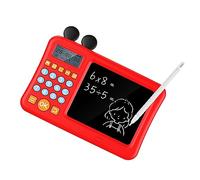 MENDUNER Calculadora Educativa con Bloc de Notas para Niños | Máquina de Aprendizaje de Matemáticas con Instrucción de Voz con Tableta de Escritura para Practicar la División de Multiplicación (Rojo)