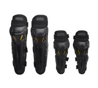 MENDUNER Conjunto de Equipo de Protección para Adultos |Rodilleras y Coderas para Carreras de Motos de Cross, Correa Elástica Ajustable, Espinilleras de Motocross, Transpirables, Color Negro (Black)
