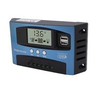 MENDUNER Controlador de Carga Solar MPPT, Controlador de Panel Solar Dual USB 12 V/24 V bajo Consumo Eficiente de bajo Consumo para la Carga (60A)