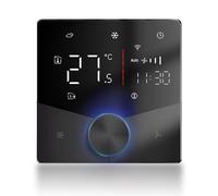 MENDUNER Controlador de Temperatura del Aire Acondicionado, 485 Interfaz 8 Efectos de Iluminación Wifi Air Acondicionador Termostato Panel LED para Interiores (BLACK)