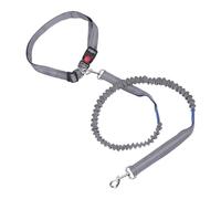 MENDUNER Correa de Cuerda de Nailon Reflectante | Cinturón Manos Libres Ajustable con Bloqueo Antitirones y Anilla en D para Pasear Perros (Azul grisáceo)
