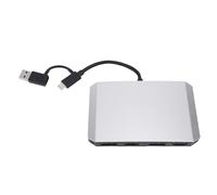 MENDUNER Divisor DisplayPort 4K 60Hz, Adaptador Multipuerto USB C USB 3,0, Soporte de Pantallas Dobles para Monitor, Estación de Acoplamiento para Ordenador Portátil Tipo C