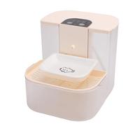 MENDUNER Fuente de Agua para Mascotas de 4500 Ml con Batería de 4800 MAh, Dispensador Automático de Agua para Gatos con Calefacción Inteligente, Bomba Silenciosa, Cuenco de Cerámica con (blanco crema)