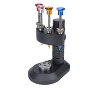 MENDUNER Herramienta Prensadora de Reparación Manual de Reloj de Aleación de Aluminio con Boquillas de 4 Pines, Herramienta Profesional de Presión de Manecillas de Reloj para Relojero