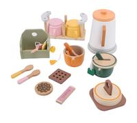 MENDUNER Juego de té de Madera para Niños Pequeños, Juego de té de Madera para Niñas con Tazas y Cuchara, de Educativo para el Desarrollo de Habilidades Motoras Finas, Estante de 4 Tazas para