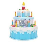 MENDUNER Juguete Musical Giratorio Para Pastel Con Sensor | Encienda una Vela de Pastel Falsa Para Caminar Para Niños, Juegos de Simulación y Regalo de Cumpleaños a Partir de 3 Años, Color Rosa (BLUE)