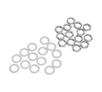 MENDUNER Kit de Arandelas de Tuerca M9 para bajo de Guitarra Eléctrica, Sujetadores Lisos para Conexión de Enchufe, Ideal para Proyectos de Guitarra de Bricolaje, Juego de 14 Tuercas y Arandelas