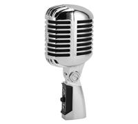 MENDUNER Micrófono Vintage, Micrófono Profesional para Cantar, Estante Giratorio Autotensor de Aleación de Zinc, Micrófono Vocal Dinámico Retro (Silver)