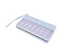 MENDUNER Mini Teclado de Piano de Juguete para Niños Pequeños con Luces de Colores, Juguete de Instrumento Musical de Viaje de Bolsillo Portátil, 8 Timbres y Rimas Infantiles, Regalo de Cumpleaños