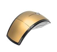 MENDUNER Ratón Inalámbrico Plegable, Ratón de Viaje Táctil Plegable Delgado con Receptor 2.4, Ratón Ergonómico para Computadora, Interruptor de Apagado Magnético para Computadora (Gold)