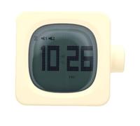 MENDUNER Reloj Despertador Inteligente Vintage Cube con Luz Nocturna Regulable, Alarma Dual, Interruptor Giratorio, Batería Recargable, Reloj de Cabecera Portátil