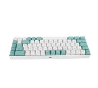 MENDUNER Teclado de Juego Mecánico de Retroiluminación de RGB, Diseño de Cable de Llave 68 de 68 Teclas, 25 Teclas Anti Fantasmas, Teclado de Encendido (Bloque de Color Blanco Verde)