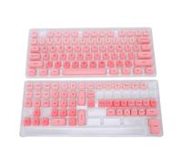 MENDUNER Teclas Mecánicas para Teclado 128 Unidades Gradiente Rosa, HOA, | Material de PC ABS, Escritorio Flor de Durazno, Moldeado de Dos Colores, Compatible con Teclados Mecánicos, Barra