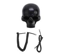 MENDUNER Teléfono de Escritorio con Cable y Sonido Claro |Teléfono Fijo Multifuncional Skull con Rellamada para Decoración Gótica Blanco (Black)