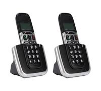 MENDUNER Teléfono Inalámbrico para el Hogar, Auricular DECT 6.0 2 con Altavoz Dúplex Completo, Llamadas de 3 Vías, Bloqueo de Llamadas, Pantalla Retroiluminada (Enchufe de la UE)