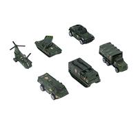 MENDUNER Vehículos Militares de Juguete, Paquete de 6 Aleación de Metal | Conjunto Militar con Tanque, Coche Blindado, Helicóptero para Niños de 3 Años en Adelante
