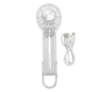 MENDUNER Ventilador de Turbo Portátil Portátil, 3 Velocidades Mini Ventilador Plegable con Soporte, Potente Viento de 4.8m/s, 2000mAh, Cuerpo Transparente, para Exteriores (WHITE)
