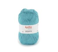Menfis de Katia un algodón en ovillos de 100 gramos y 240 metros. (59 - Turquesa Vivo)