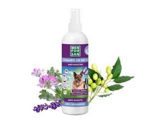 MENFORSAN Champú en seco Anti-Insectos Perros, Cítrico, Transparente, 250 ml