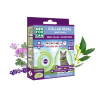 MENFORSAN Collar luminiscente Anti-Insectos para Gatos, con Tres repelentes Naturales Margosa, Geraniol y Lavandino, Cítrico, Verde, 30 cm