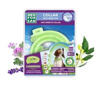 MENFORSAN Collar luminiscente Anti-Insectos para Perros, Contiene 3 repelentes Naturales, Margosa, Geraniol y Lavandino, Cítrico, Multicolor, 57 cm
