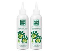 MENFORSAN Limpiador para Oídos de Perros y Gatos, Limpiados Natural, Sin Alcohol, Ayuda a prevenir y controlar la Otitis de la Mascota, Incoloro, 125 ml (Paquete de 2)
