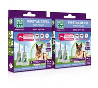 MENFORSAN Pack 2 blíster (4 Unidades en Total) Pipetas Anti-Insectos para Perros Grandes - con Margosa, Geraniol y Lavandino, contra Pulgas, Garrapatas y Mosquitos (Incluido Flebótomo)