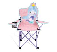 Meng Jiaran silla de camping ligera y duradera para niños, plegable con portavasos y bolsa de transporte, sirena y playa