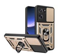 MENGCH Funda para Xiaomi 13T Pro/Xiaomi 13T con Tapa de Cámara y Soporte de Anillo [Funciona con Soporte Magnético para Coche] Carcasa Anti-caída Grado Militar, Oro Rosa, W