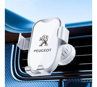 MENGCH Soporte Teléfono Coche para Peugeot 107 108 206 207 207, Soporte para Teléfono de Coche con Rotación 360°, Instalación Rápida, W,Blanc-Normal