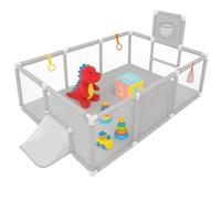 Mengda 180 x 120 cm parque infantil modulable, parque infantil pequeño, parque para bebé para el hogar, viene con 50 bolas oceánicas, 4 asas y cuatro ventosas
