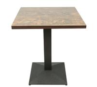 Mengda - Mesa de comedor cuadrada, altura en 75 cm, mesa de comedor industrial retro, mesa de bistro para 2-4 personas, patas de hierro, 60×60×75 cm (reloj retro)