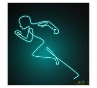 MENGE Lámpara de señalización Letrero De Neón Para Correr, Luz LED, Brillo Ajustable, Para Sala De Deportes, Gimnasio, Bar, Dormitorio, Decoración Del Hogar, 45cm(Ice blue)