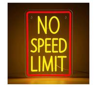 MENGE Lámpara de señalización Letrero De NeónNo Speed Limit Regulable Por USB, Para Dormitorio, Garaje, Bar, Sala De Juegos, Decoración De Pared Para Coche,35x24.6cm