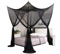 Mengersi Cortinas con Dosel de Cama, mosquitera para Interiores y Exteriores, decoración gótica Negra de Halloween