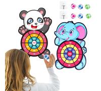 Mengger Juego De Dardos para NiñOs, 2pcs Tablero de Dardos Grande para Niños Dardos Velcro Niños Elefantes Panda Juego para Niños con 6 Bolas Adhesivas Y 2 Ganchos Juego de Lanzamiento