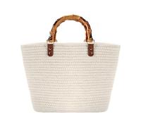 MengH-SHOP Bolsos de Mujer Grandes Bolsa de Playa de Verano Bolsa de la Compra Tejidas a Mano Bolsa de Asas para Viajes Fechas y Vacaciones, Beige