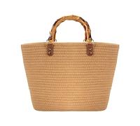 MengH-SHOP Bolsos de Mujer Grandes Bolsa de Playa de Verano Bolsa de la Compra Tejidas a Mano Bolsa de Asas para Viajes Fechas y Vacaciones, Caqui